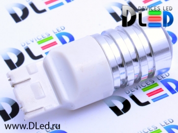   Лампа светодиодная W21W - T20 - 7443 - W3х16q Cree - 5W + (Линза)