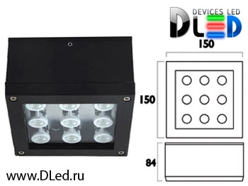   Светильник DLed настенный уличный Square -2787