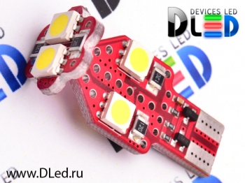   Лампа светодиодная T10 - W5W - 6 SMD 5050 (с обманкой)