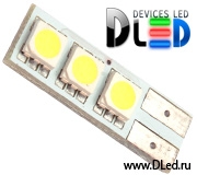   Лампа светодиодная T10 - W5W - 3 SMD 5050 односторонняя