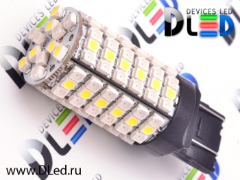   Лампа светодиодная W21/5W - T20 - 7443 - W3х16q - 120 LED SMD3528 Красный-Белый