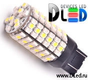   Лампа светодиодная W21/5W - T20 - 7443 - W3х16q - 120 LED SMD3528 Красный-Белый