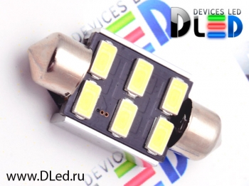   Лампа светодиодная C5W FEST 39мм SV8,5 - 6 SMD 5630 (с обманкой)