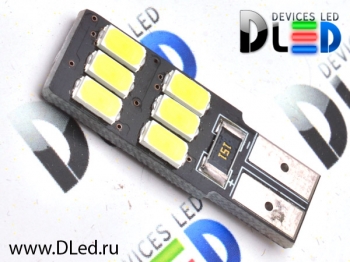   Лампа светодиодная T10 - W5W - 6 SMD 5630 односторонняя (с обманкой)