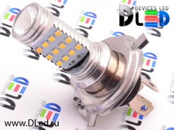   Лампа светодиодная H4 - 24 SMD 2323 + Линза CREE