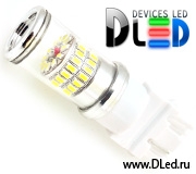   Лампа светодиодная P27W - T25 - 3156 - W3х16d - 48 SMD3014 + Стабилизатор