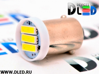   Автолампа светодиодная T4W - BA9S - 3 SMD 7014