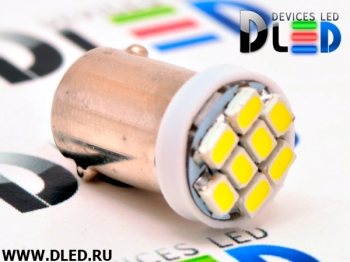   Автолампа светодиодная T4W - BA9S - 8 SMD 1210