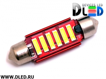   Лампа светодиодная C5W FEST 41 мм - 6 SMD 7020 с обманкой