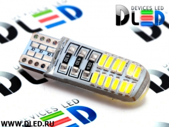   Лампа светодиодная T10 - W5W - 24 SMD 7014