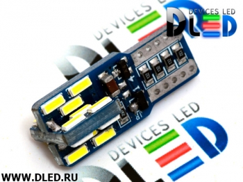   Лампа светодиодная T10 - W5W - 24 SMD 4014 + Обманка|