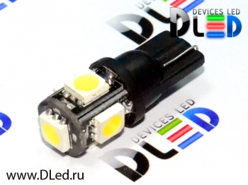   Лампа светодиодная T10 - W5W - 5 SMD 5050 Black