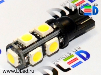   Лампа светодиодная T10 - W5W - 9 SMD 5050 Black